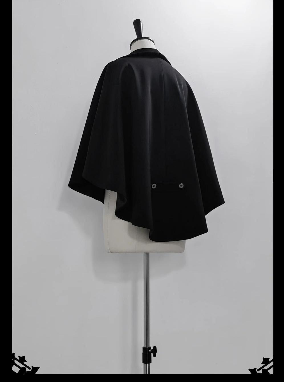 Princess Chronicles~Rabbit Feather~Black Ouji Lolita Vest Shorts Suit Prince Cloak Set