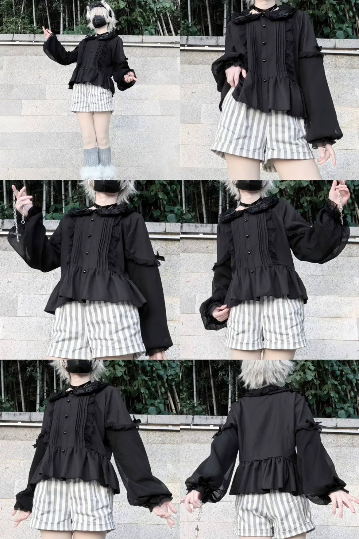 DMFS Lolita~Sweet Lolita Blouse Double-layered Puff Sleeves Lolita Shirt