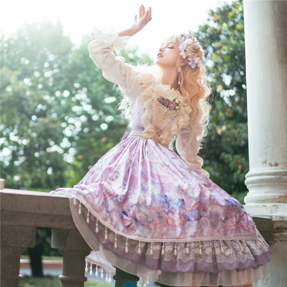 Miss Point~Elizabeth Meow~Classic Lolita Blouse Lotus Root Sleeve Lolita Shirt