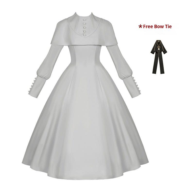 With PUJI~13th Night~Gothic Lolita OP Dress with Built-in Cape