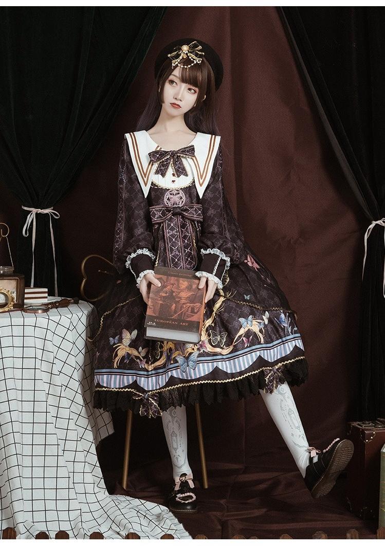 OCELOT~Classic Lolita OP Sailor Collar Elegant Lolita Dress