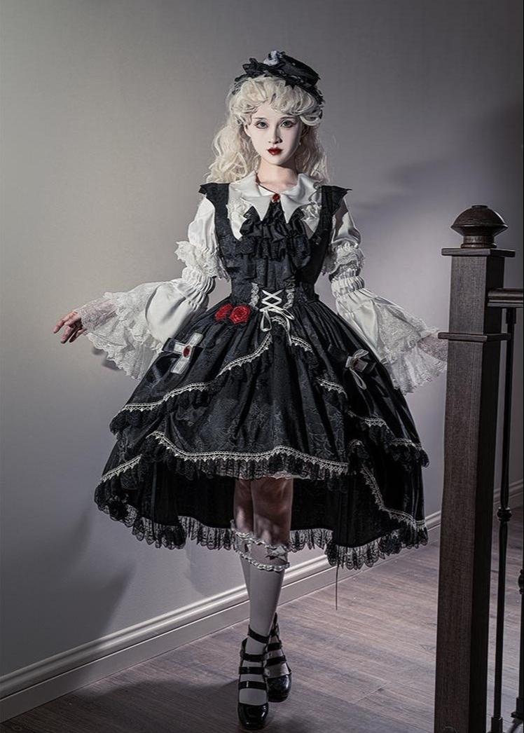 CastleToo~Night Rose~Elegant Ouji Lolita Suits With Lolita JSK And Shorts