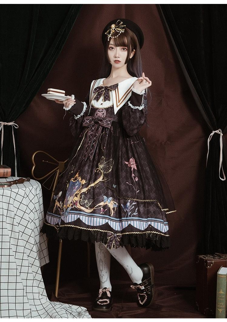 OCELOT~Classic Lolita OP Sailor Collar Elegant Lolita Dress