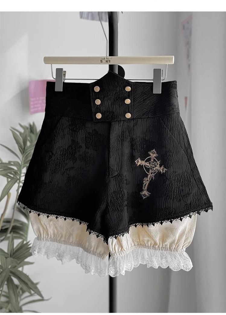 CastleToo~Crossbone~Ouji Lolita Shorts Suit Gothic Lolita Top and Blouse