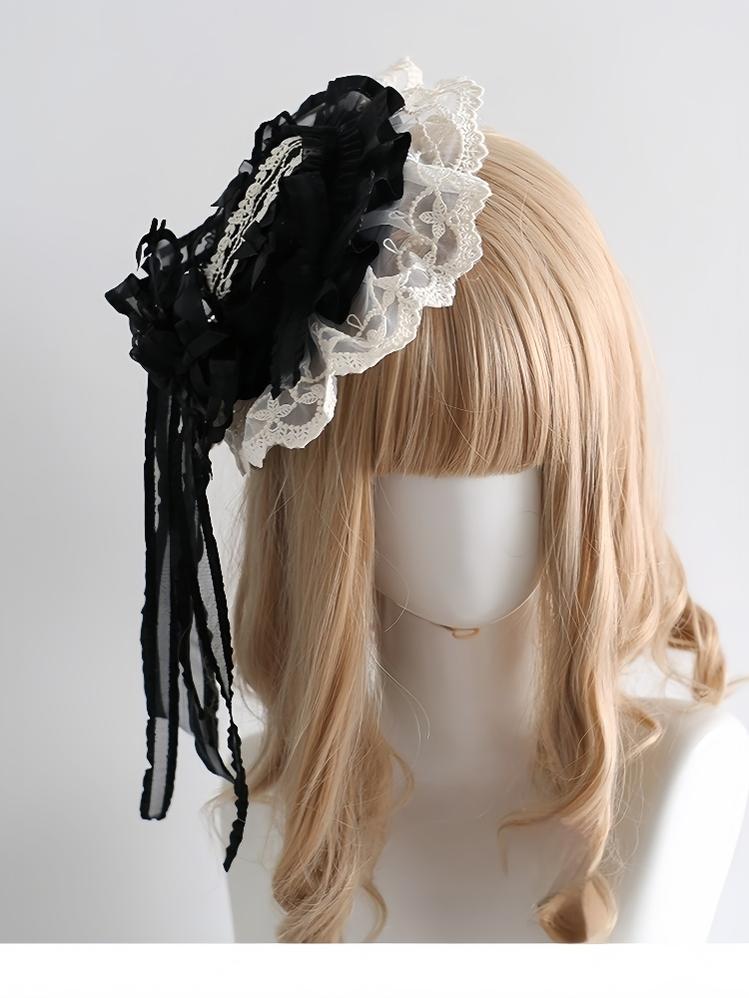 Xiaogui~Maid Lolita Hairband Doll Lolita Cuffs and Top Hat