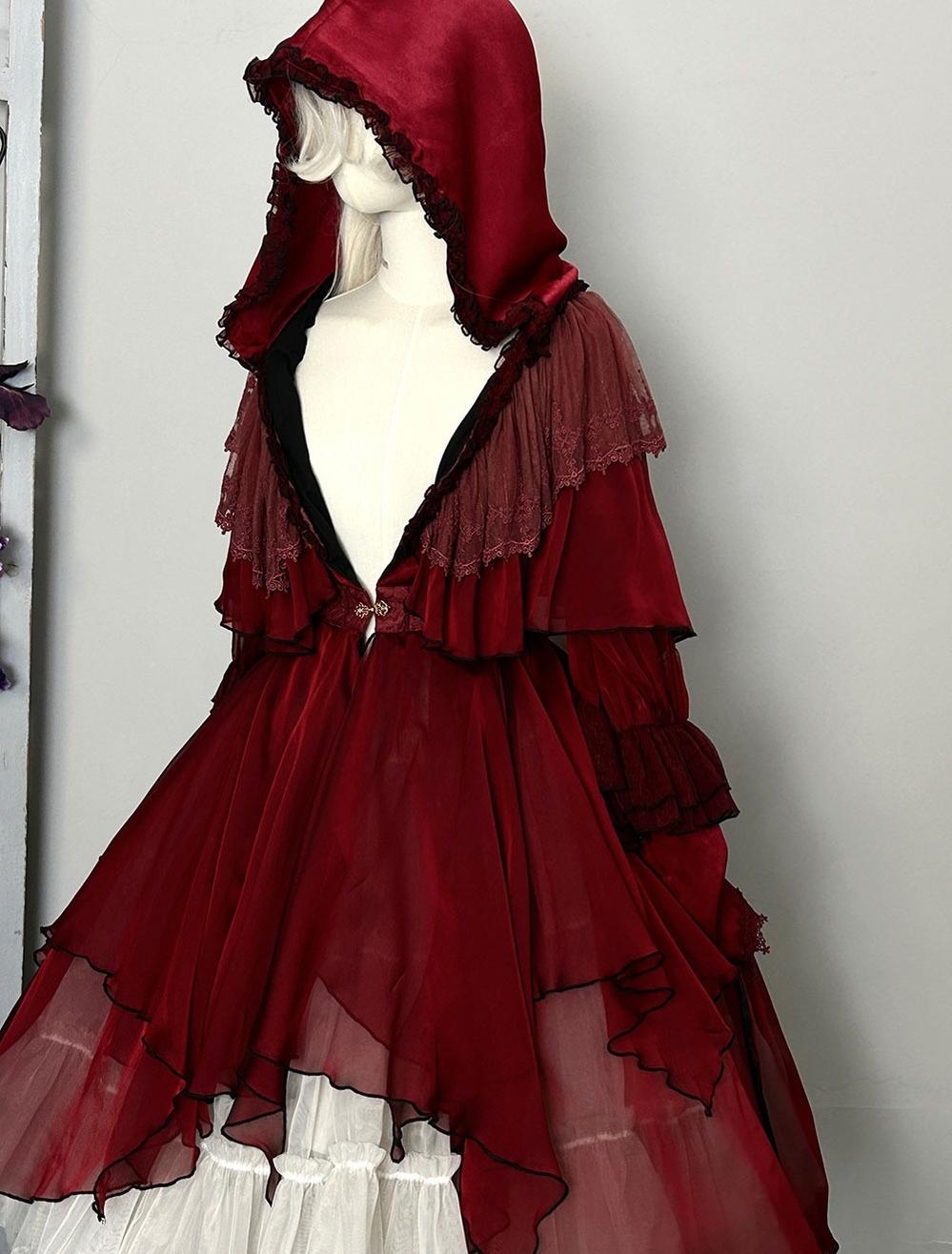 ZJstory~Gothic Lolita Cape Long-sleeved Shawl with Detachable Hood