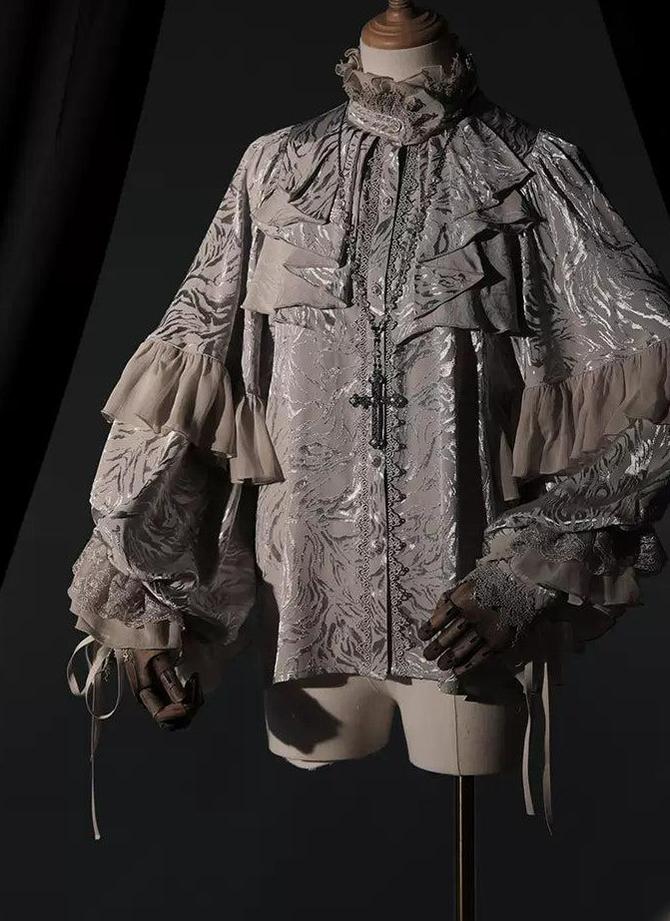 (Buyforme)ZJstory~Dragon Bone Cemetery~Gothic Lolita Shirt Long Sleeve Blouse