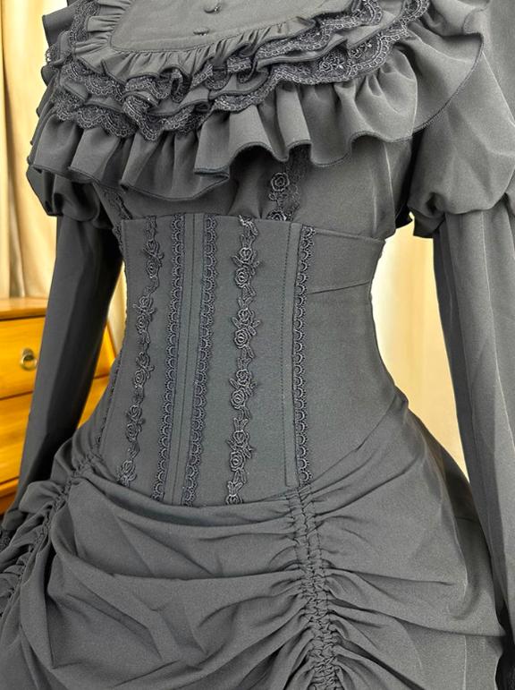 The Original Witch~Witch Returns~Gothic Lolita SK Set Fishbone Lace Corset Skirt Shirt