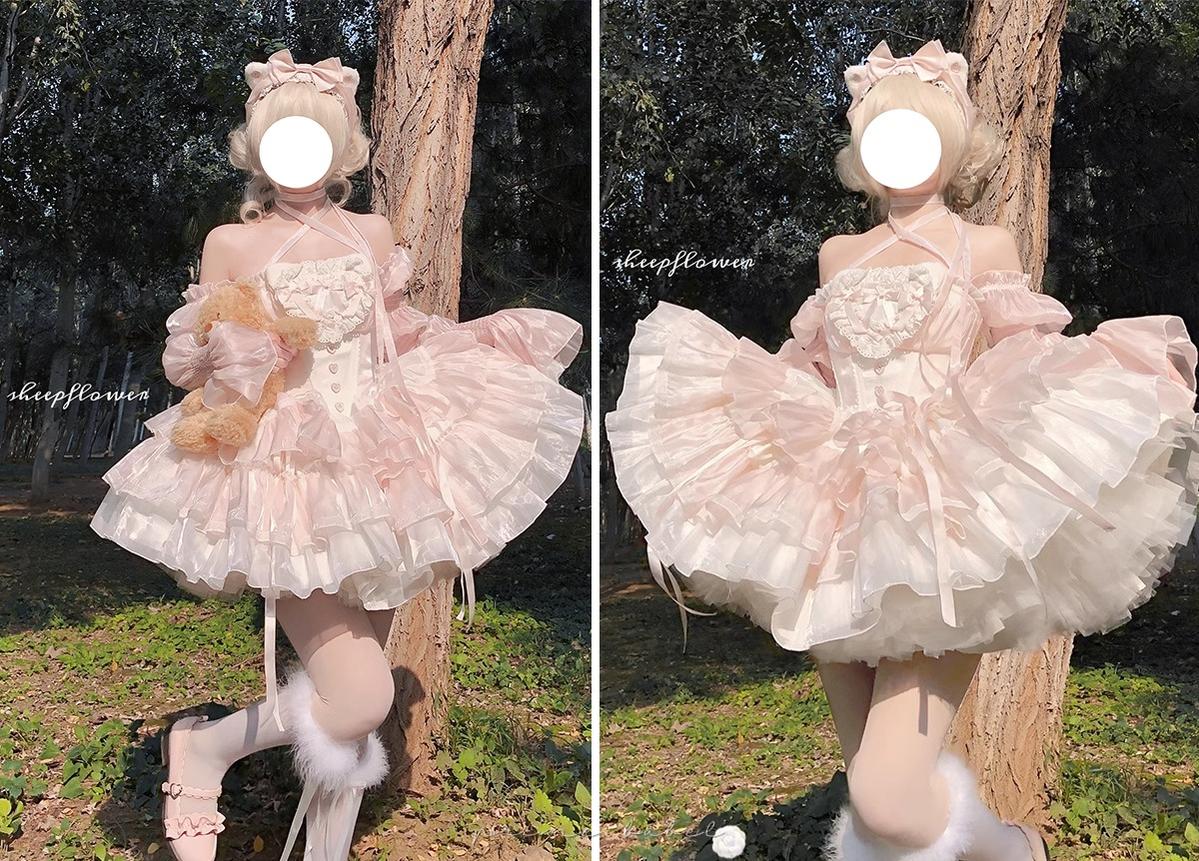 POSHEPOSE~Jewel Box · Button Cat Dream~Gorgeous Princess Lolita Dress Set with KC and Handbag