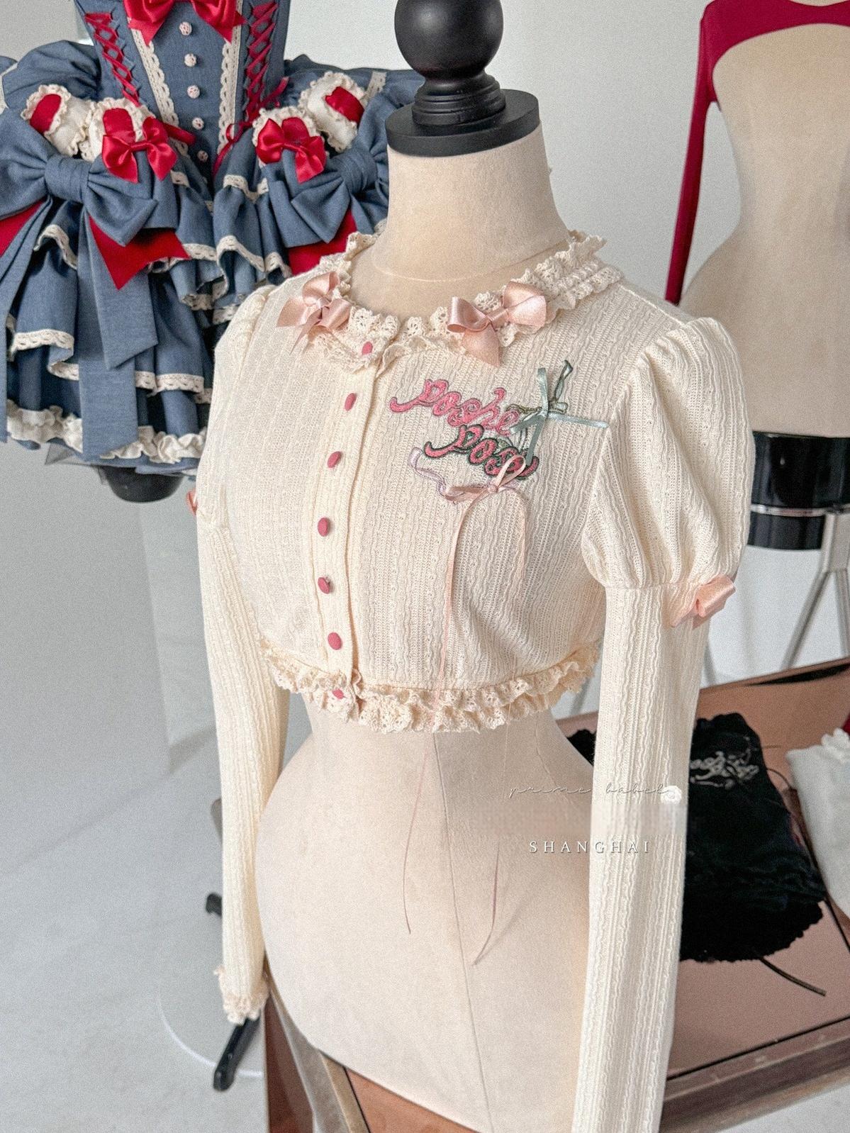 POSHEPOSE~Wish and Girl's Prayer~Sweet Lolita Cardigan Short Knit Sweater