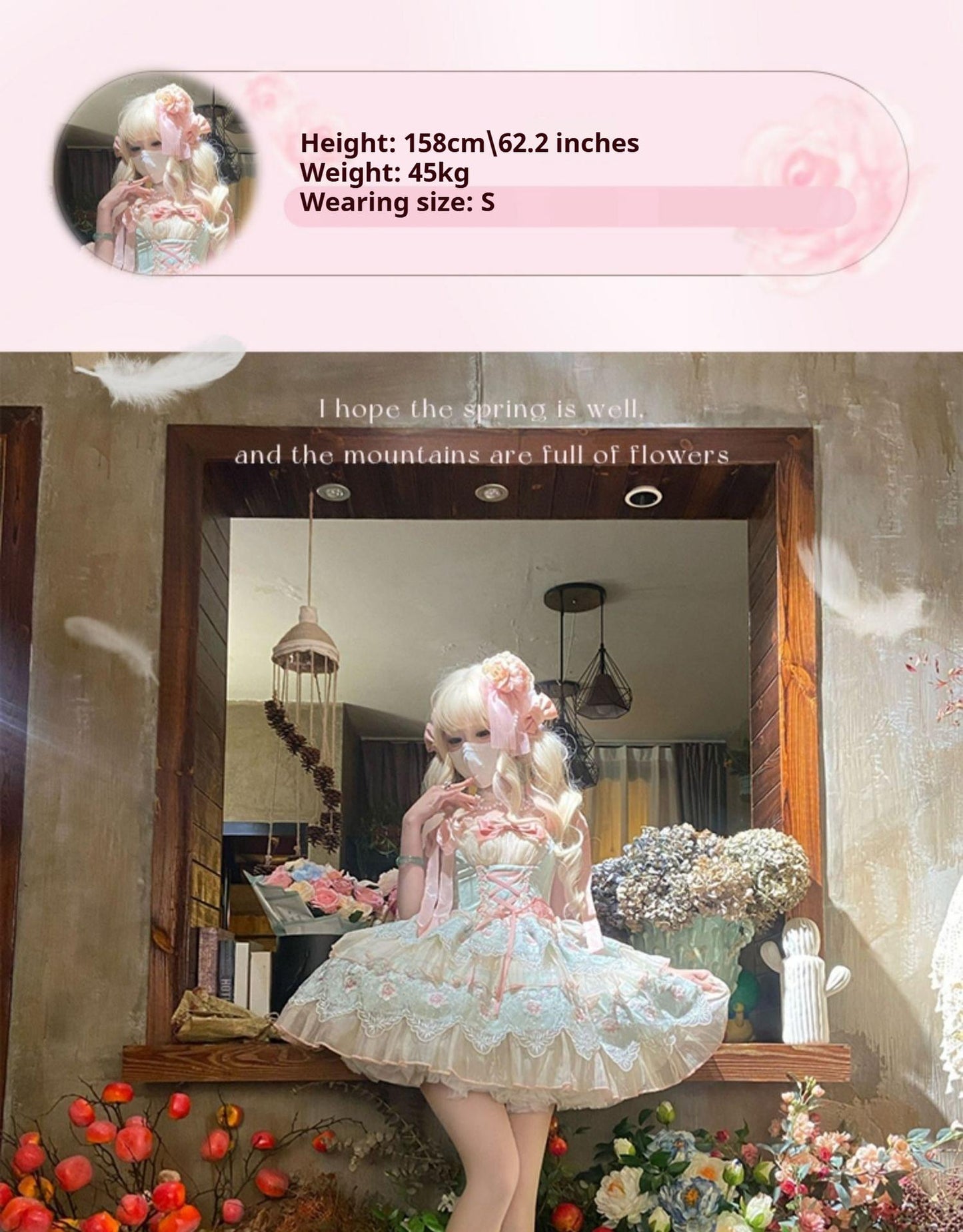 Sakurahime~Sweet Lolita JSK Princess Lolita Dress and Lovely Accessory