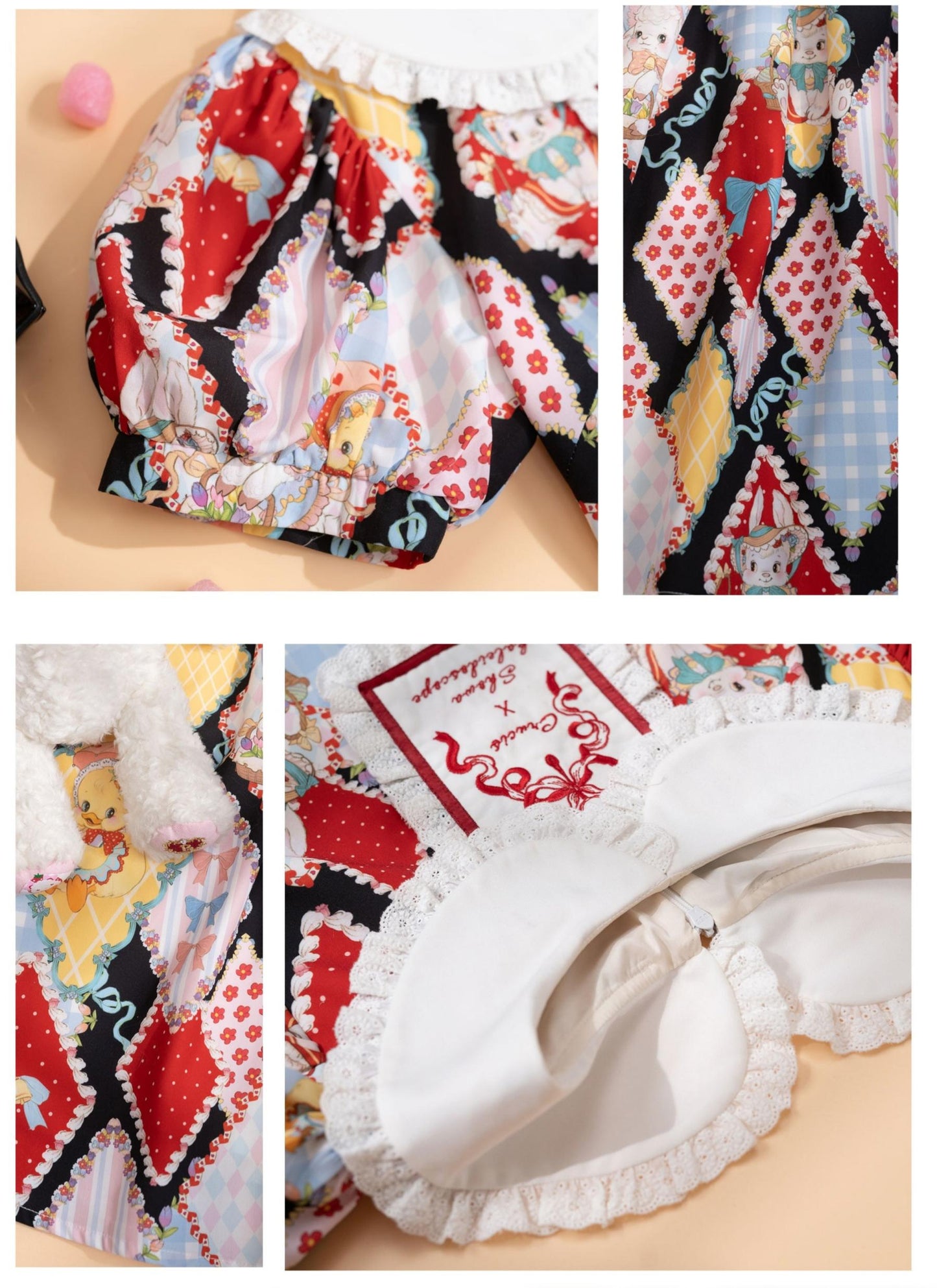 Southern Cross~Showa Kaleidoscope~Sweet Lolita OP SK and JSK with Rabbit Print