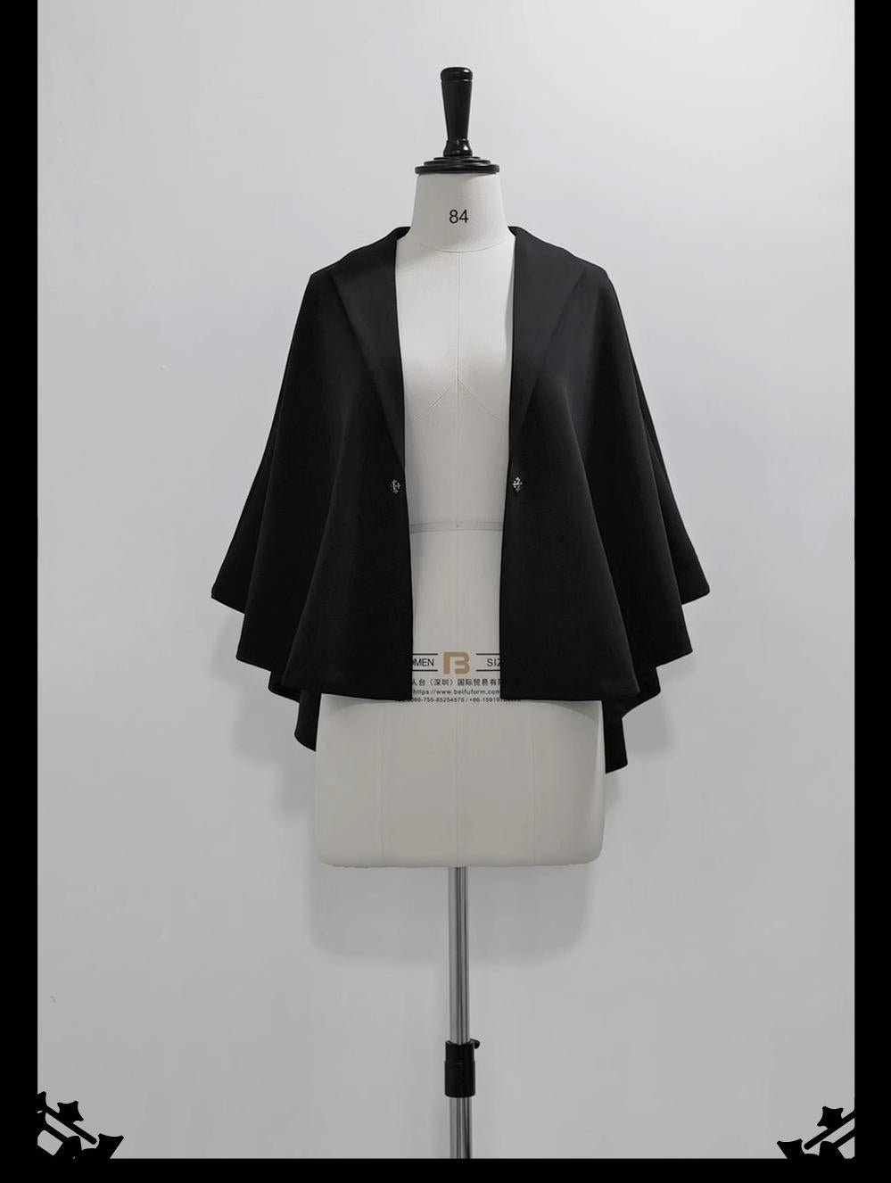 Princess Chronicles~Rabbit Feather~Black Ouji Lolita Vest Shorts Suit Prince Cloak Set