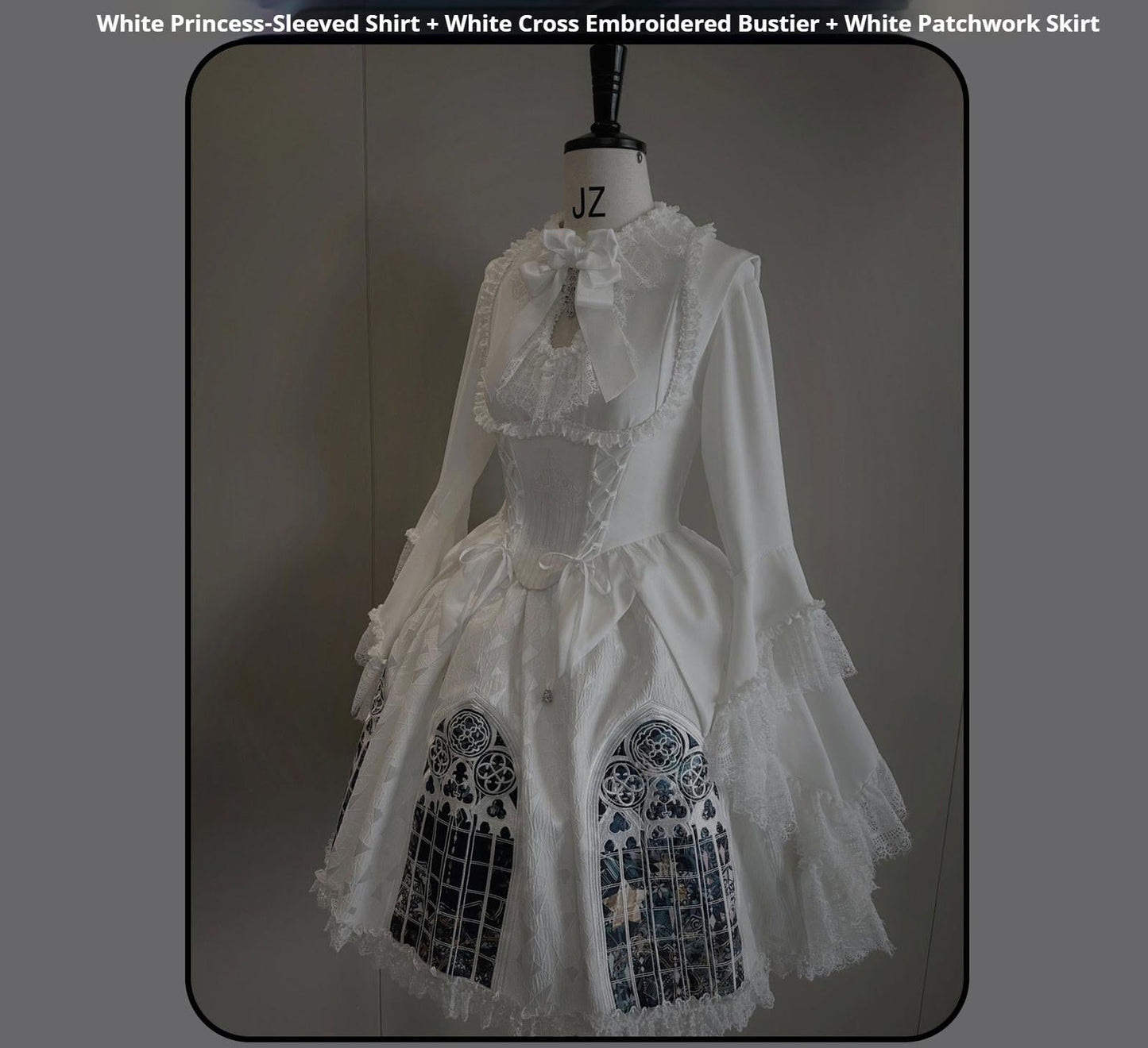 Susin Lolita~Night Traveler~Gothic Lolita Skirt Outfit Long Coat Shirt and Bustier Set