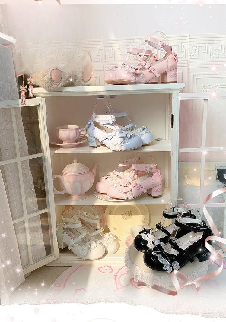 Aimee~Sakura~Sweet Lolita Heels Cute Mid-heel Mary Jane Shoes