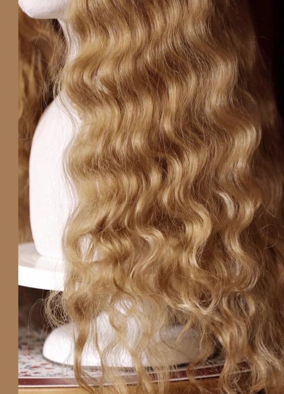 Mabuxi~Princess Diary~Golden Brown Lolita Wig Sheep Curls Long Romantic Wig
