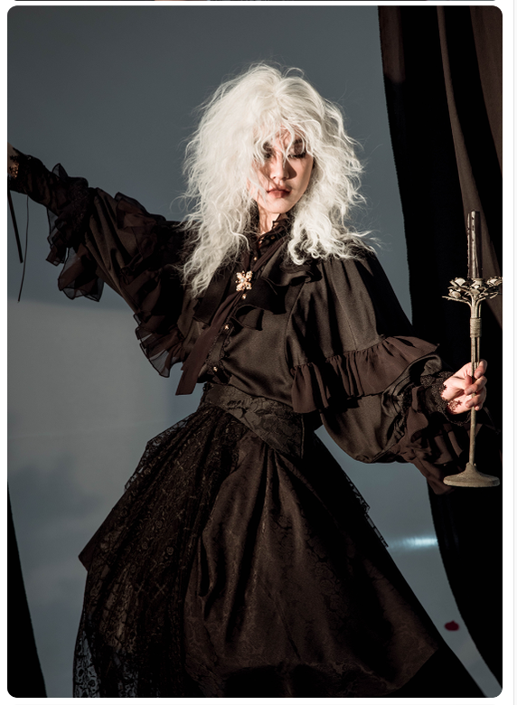 (Buyforme)ZJstory~Dragon Bone Cemetery~Gothic Lolita Shirt Long Sleeve Blouse