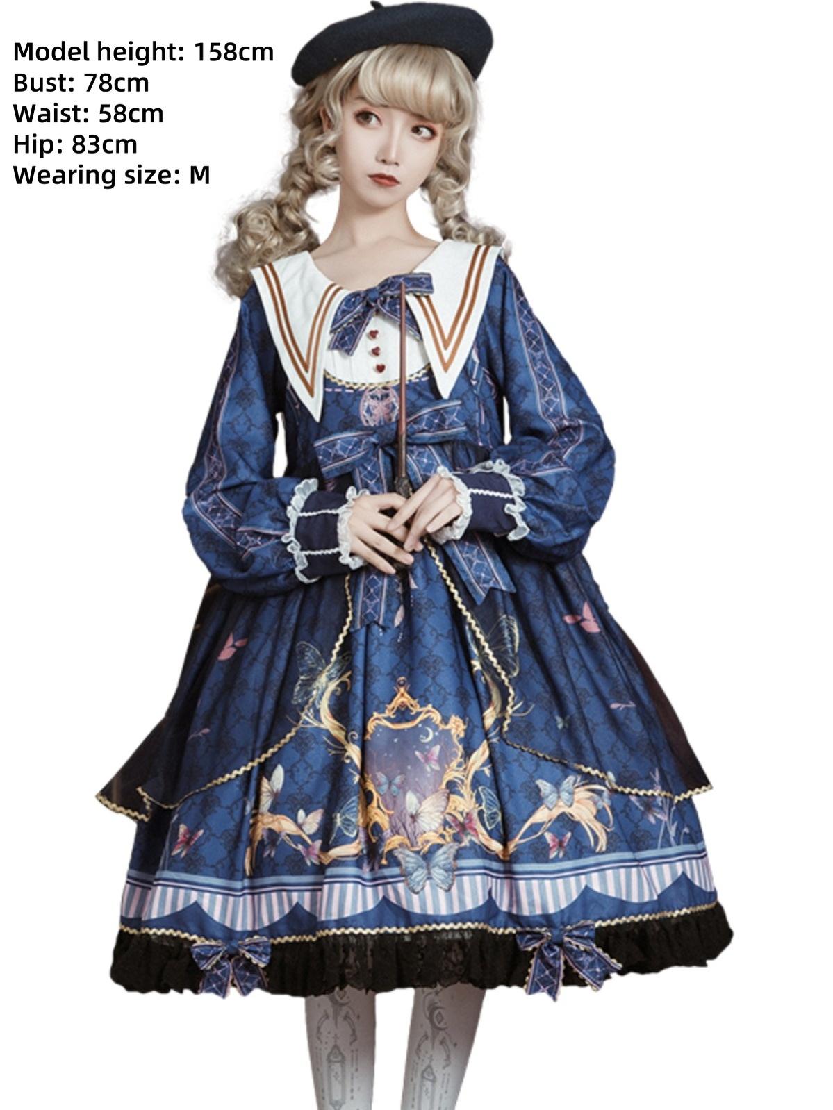 OCELOT~Classic Lolita OP Sailor Collar Elegant Lolita Dress