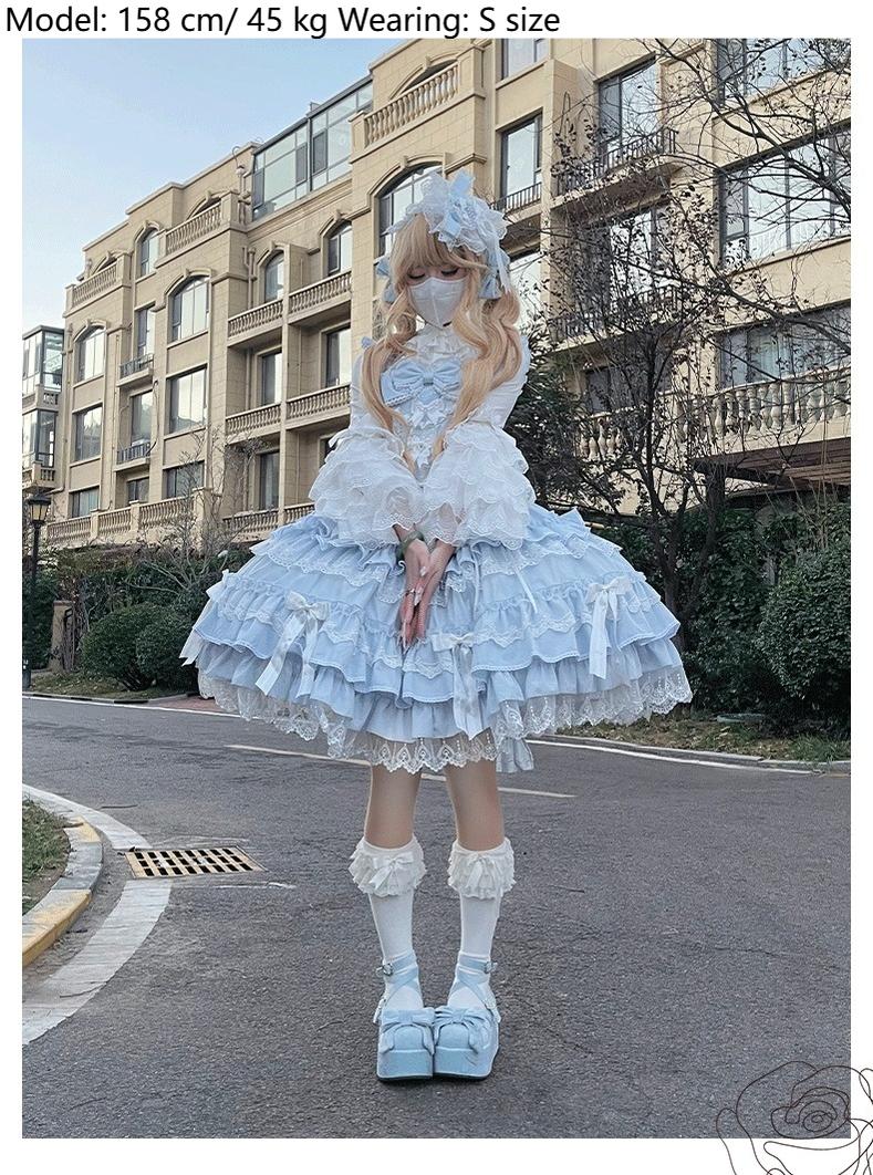 ZhiJinYuan~Love Notebook~Old School Lolita JSK Vintage Doll Tiered Dress