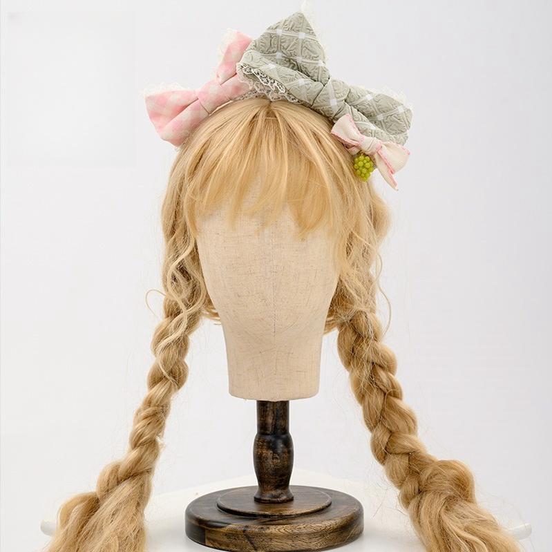 Mewroco~Country Patchwork~Country Lolita Accessory Apron Headdress and Brooch
