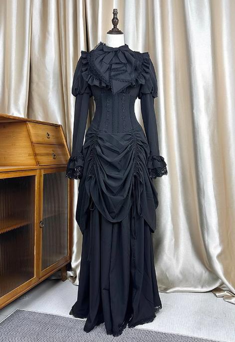 The Original Witch~Witch Returns~Gothic Lolita SK Set Fishbone Lace Corset Skirt Shirt