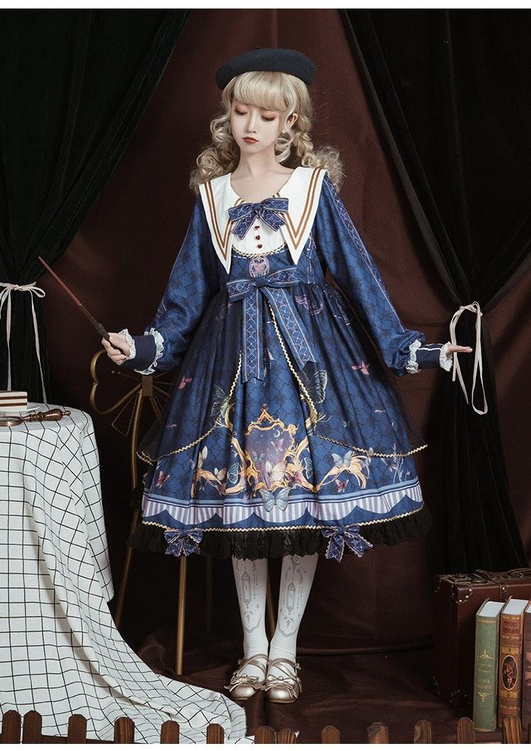 OCELOT~Classic Lolita OP Sailor Collar Elegant Lolita Dress