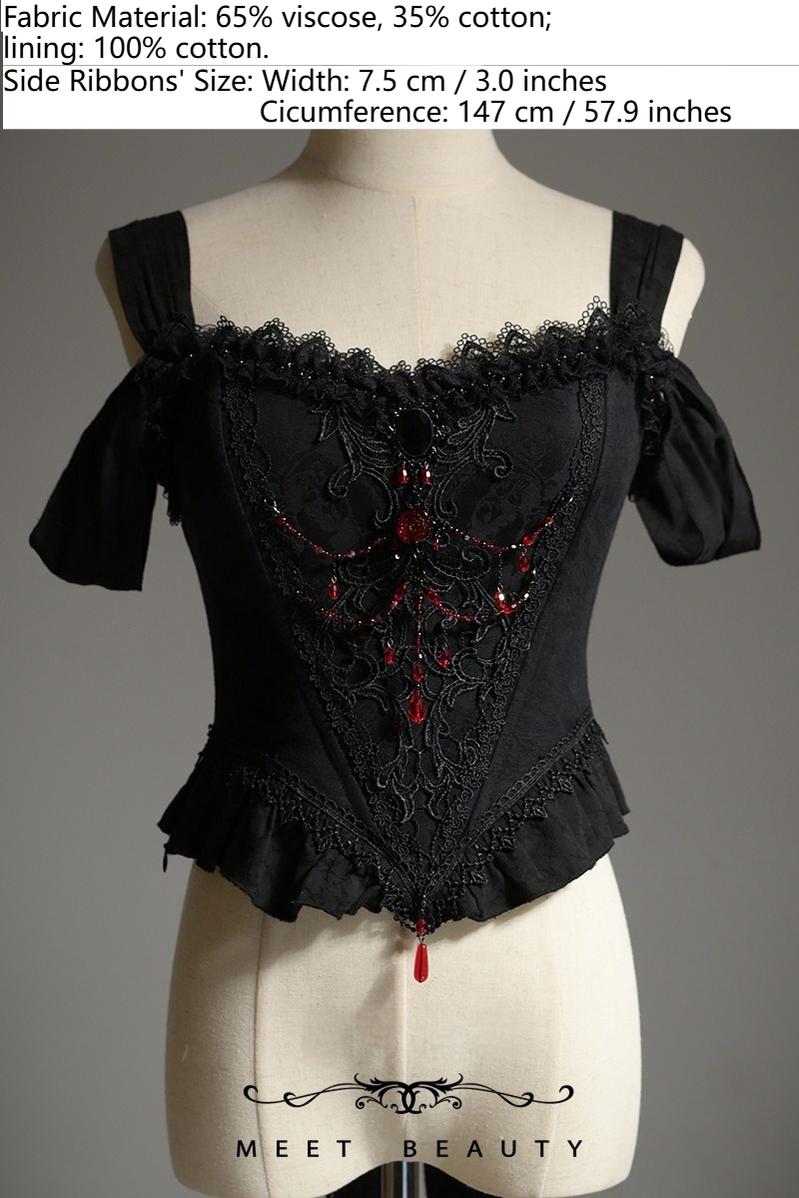 Lingxi Lolita~Lord of the Night~Gothic Lolita Skirt Suit Mermaid Skirt and Fishbone Bodice
