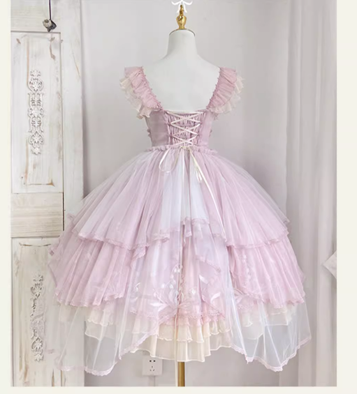 Mieye~Elegant Lolita JSK Flounce Hemline Multicolors