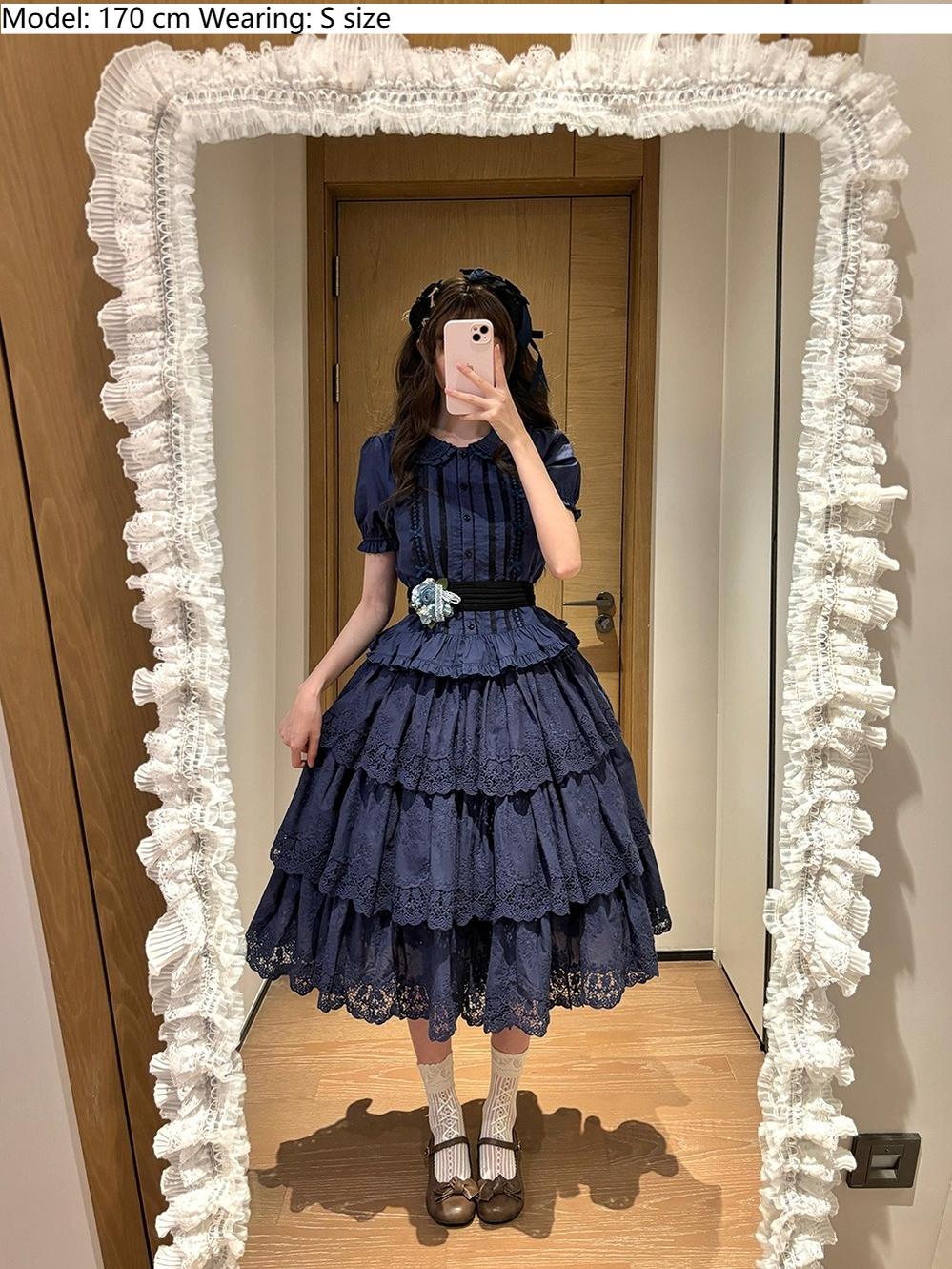 Miss Point~Forest Waltz~Classic Lolita Tiered Skirt Multi-layer Embroidered SK