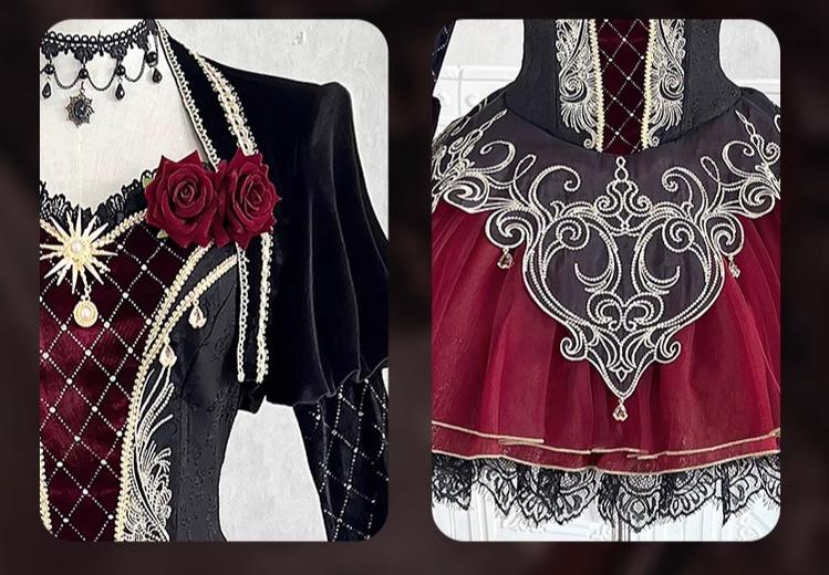 Letters from Unknown Star~Blood Feast~Gothic Lolita JSK Suit Daily Goth Dress