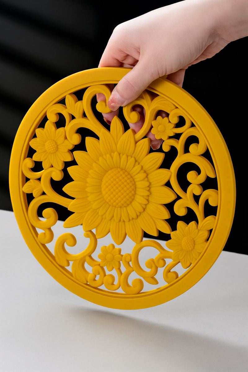 Vintage Floral Silicone Trivet & Coaster Set