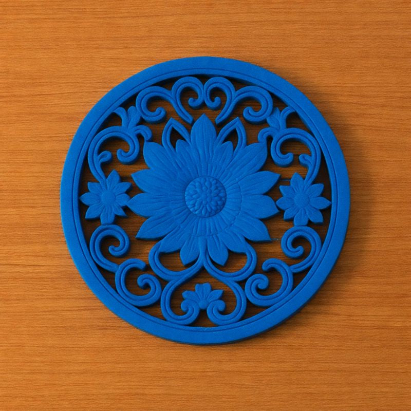 Vintage Floral Silicone Trivet & Coaster Set