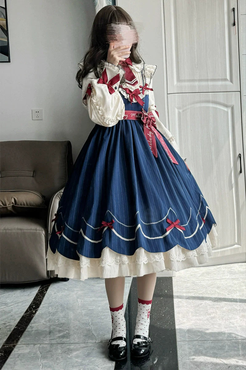 Buling Moon~Sweetheart Puppet~Retro Lolita OP Elegant Daily Lolita Dress