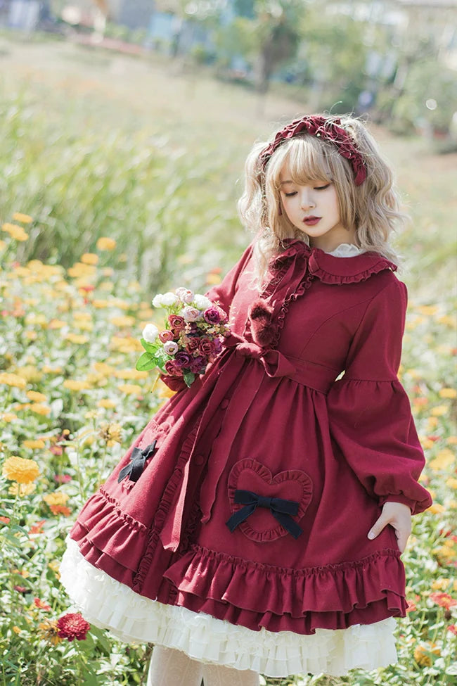 Dawn and Morning~Winter Lolita Coat Lovely Lolita Wool Coat Dress