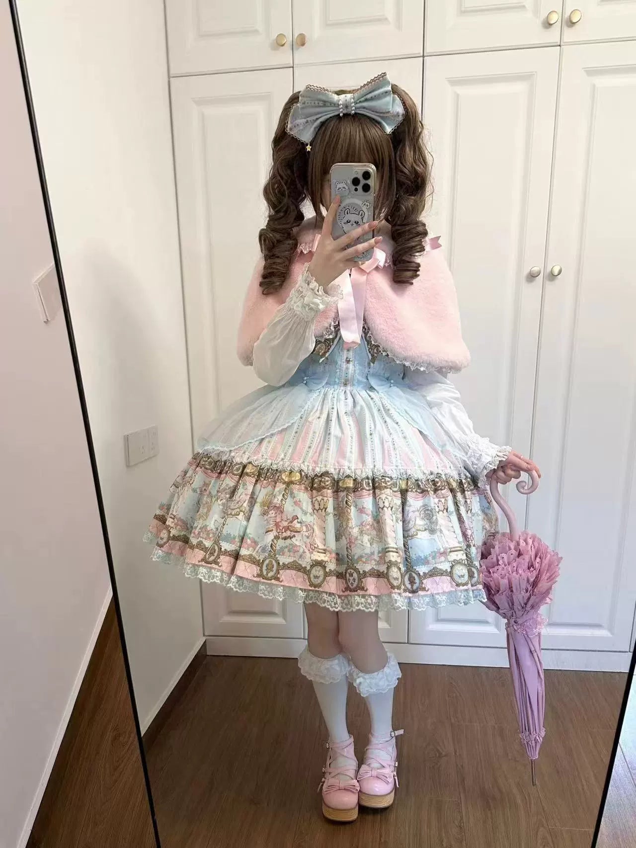 The Seventh Doll~Old School Lolita Cape Bunny Plush Short Coat
