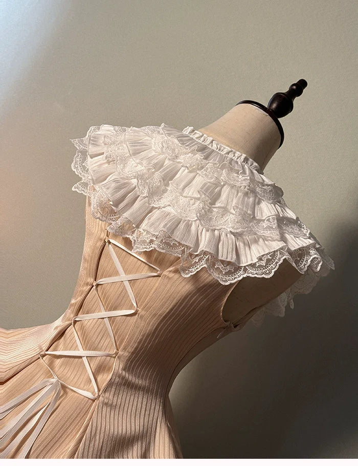 Alice Girl~Arrogant Miss~Sweet Lolita Jumper Dress with Tiered Lace Dress