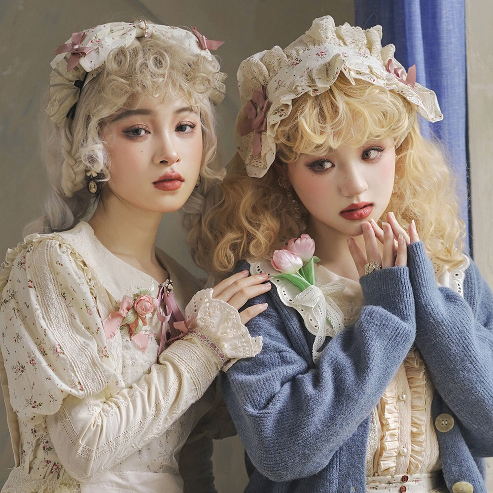 Miss Point~Flowers with Alice~Vintage Lolita Winter Fall Knitted Sweater Coat