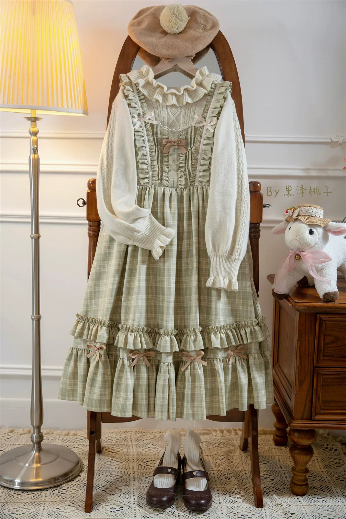 EESSILY~Green Fairy Tales~Classic Lolita Plaid JSK Plus Size Lolita Dress