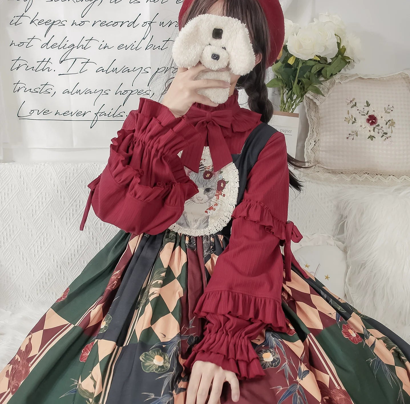 MIST~First Snow~Sweet Lolita Sweater Winter Puff Sleeve Knitting Innerwear