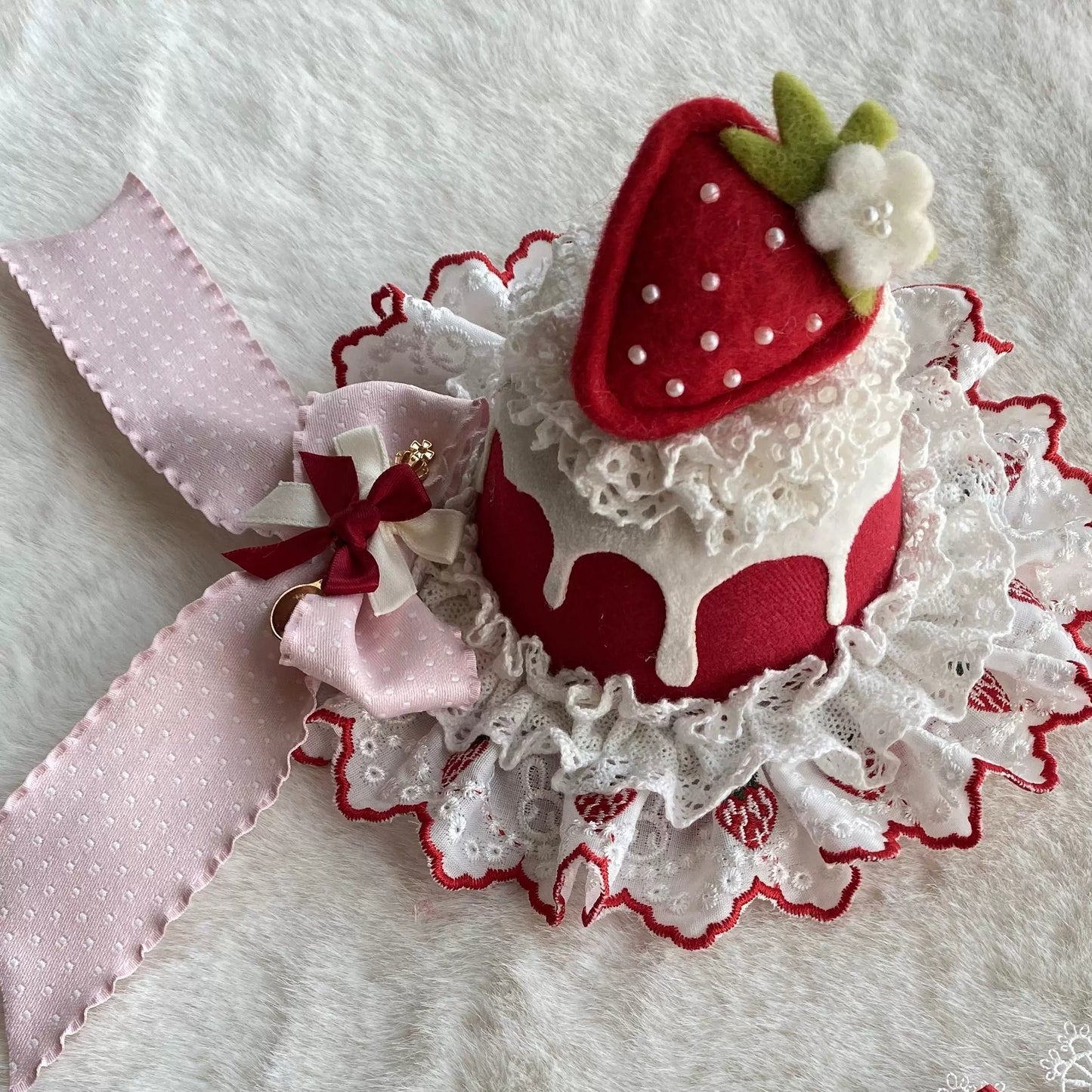 Sakurahime~Berry Sweetheart~Sweet Lolita OP Suit Old School Lolita Dress and Top Hat
