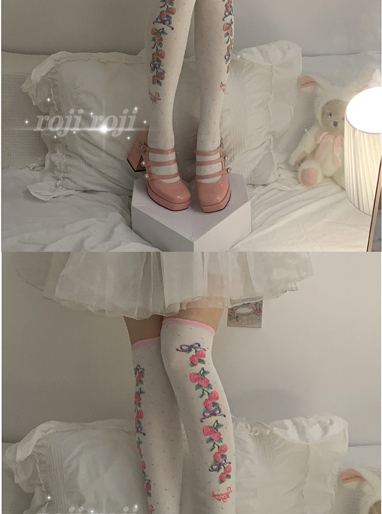 Roji Roji~Autumn Sweet Lolita Cotton Thigh-high Socks