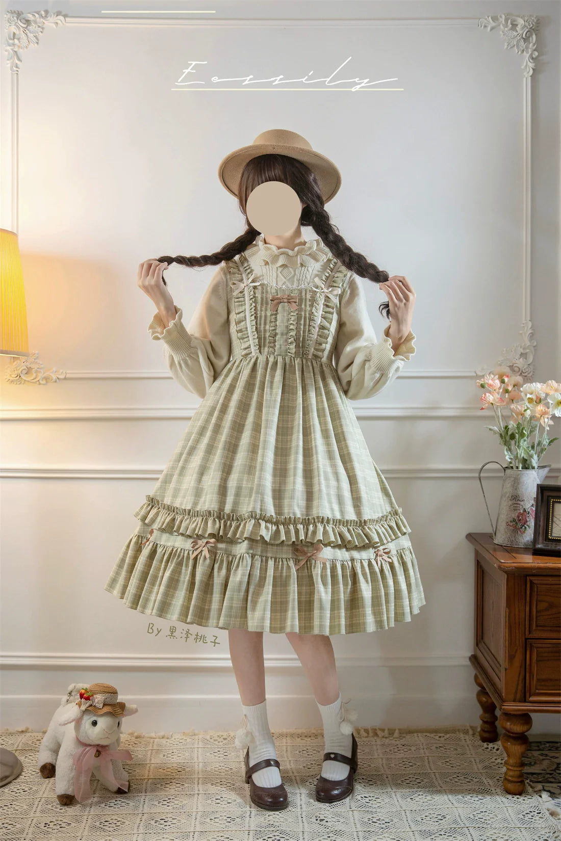 EESSILY~Green Fairy Tale~Classic Lolita Sweater Round Collar Winter Lolita Innerwear