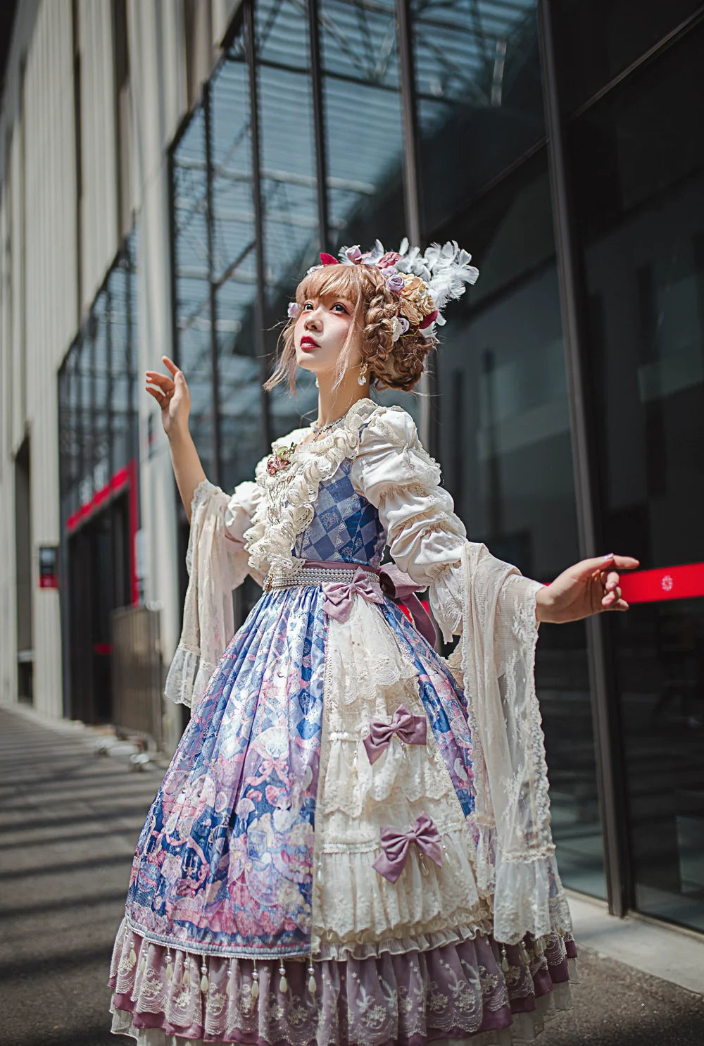 Miss Point~Elizabeth Meow~Classic Lolita Blouse Lotus Root Sleeve Lolita Shirt