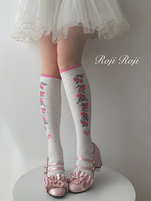 Roji Roji~Autumn Sweet Lolita Cotton Thigh-high Socks