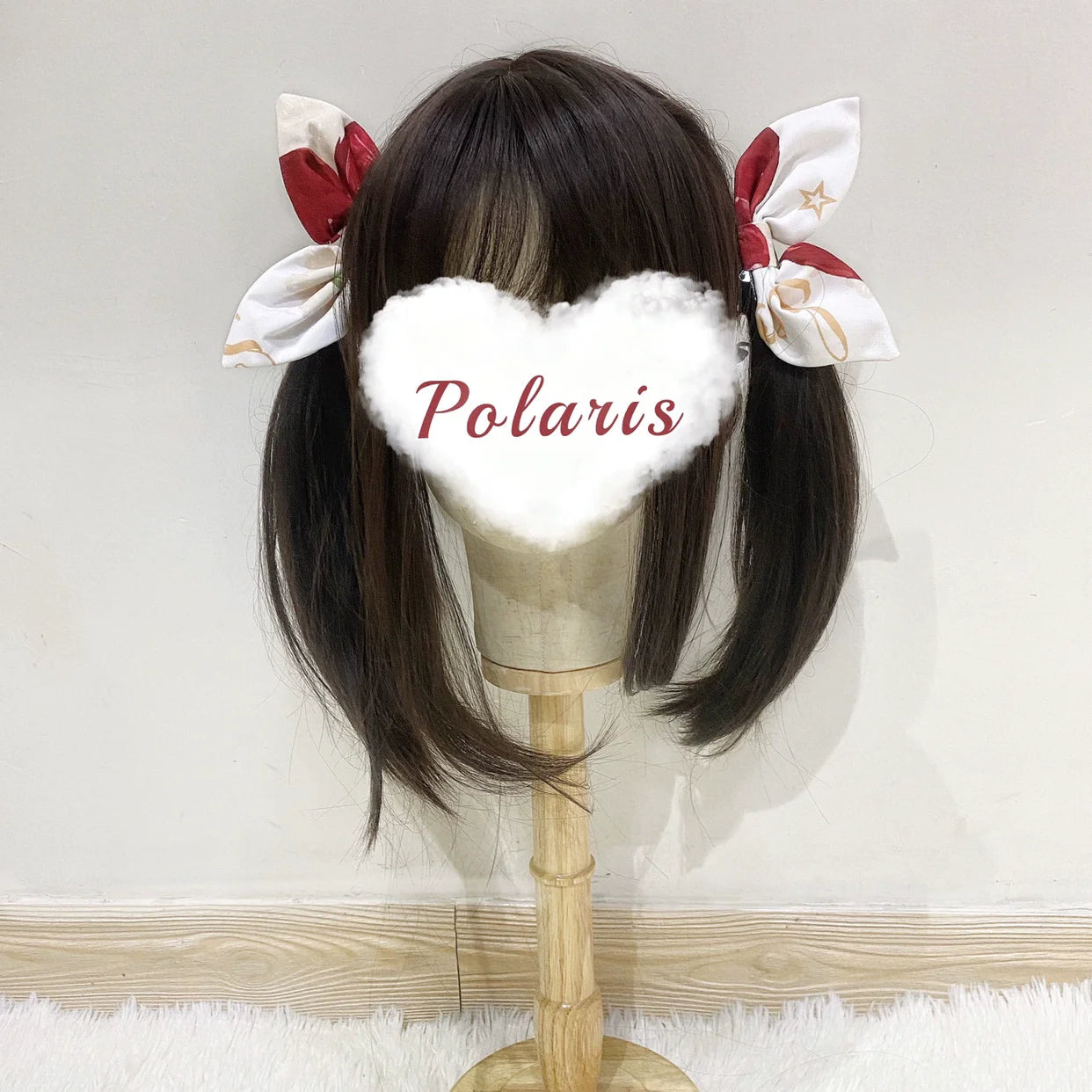 Polaris Lolita~Sweet Lolita Headdress Red Bow KC and Clips
