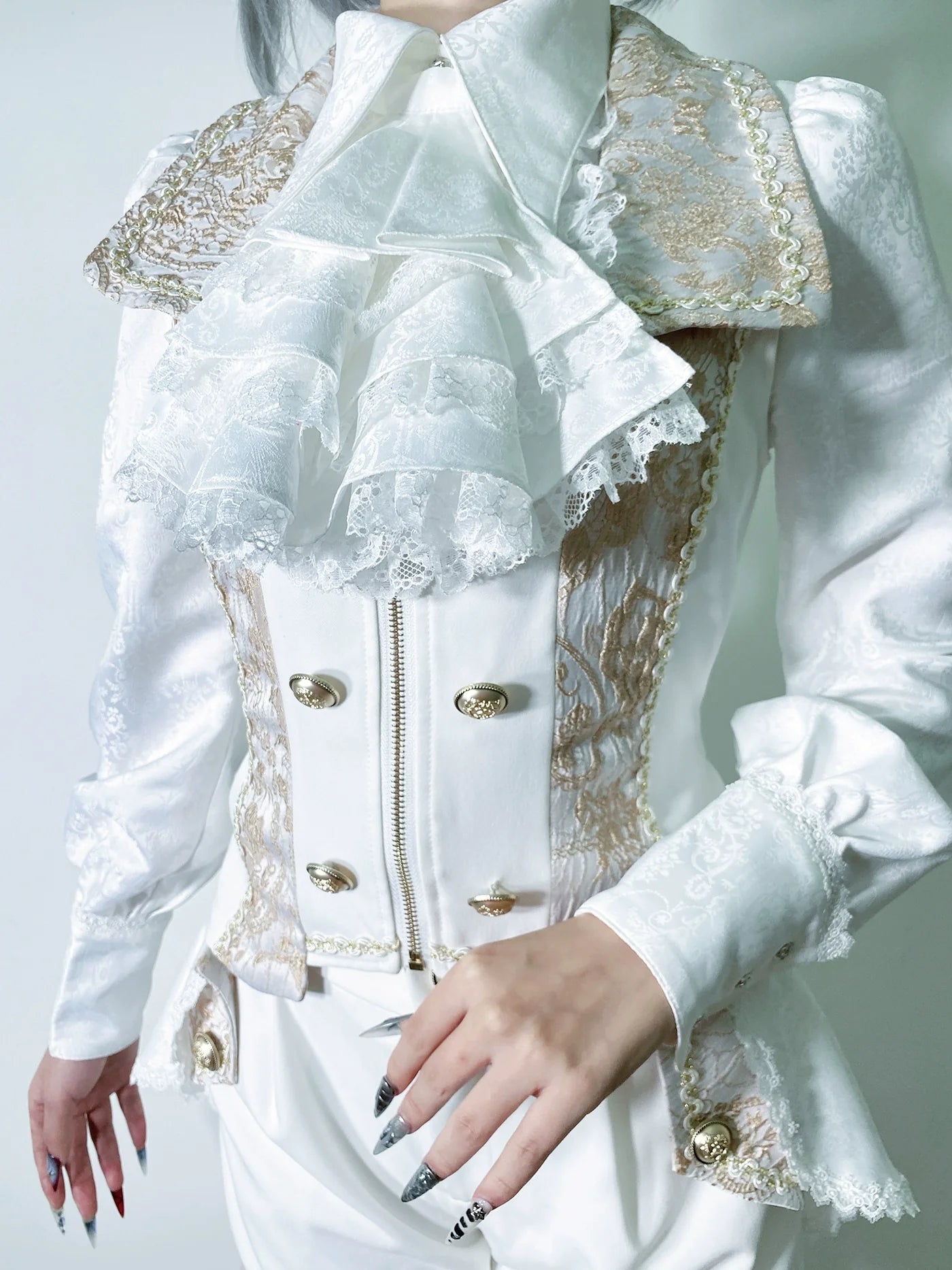 Little Dipper~Cold Rice~Ouji Lolita Jabot Tiered Jabot with Lace