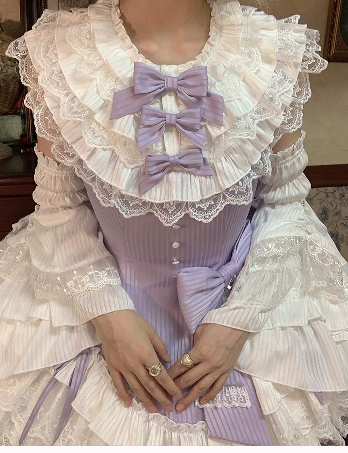 Alice Girl~Arrogant Miss~Sweet Lolita Jumper Dress with Tiered Lace Dress