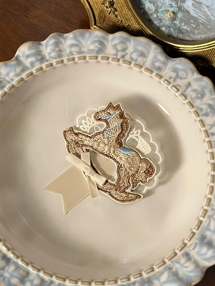 Alice Girl~Sea Salt Fairytale~Sweet Lolita Accessory Embroidered Pony Lolita Badge