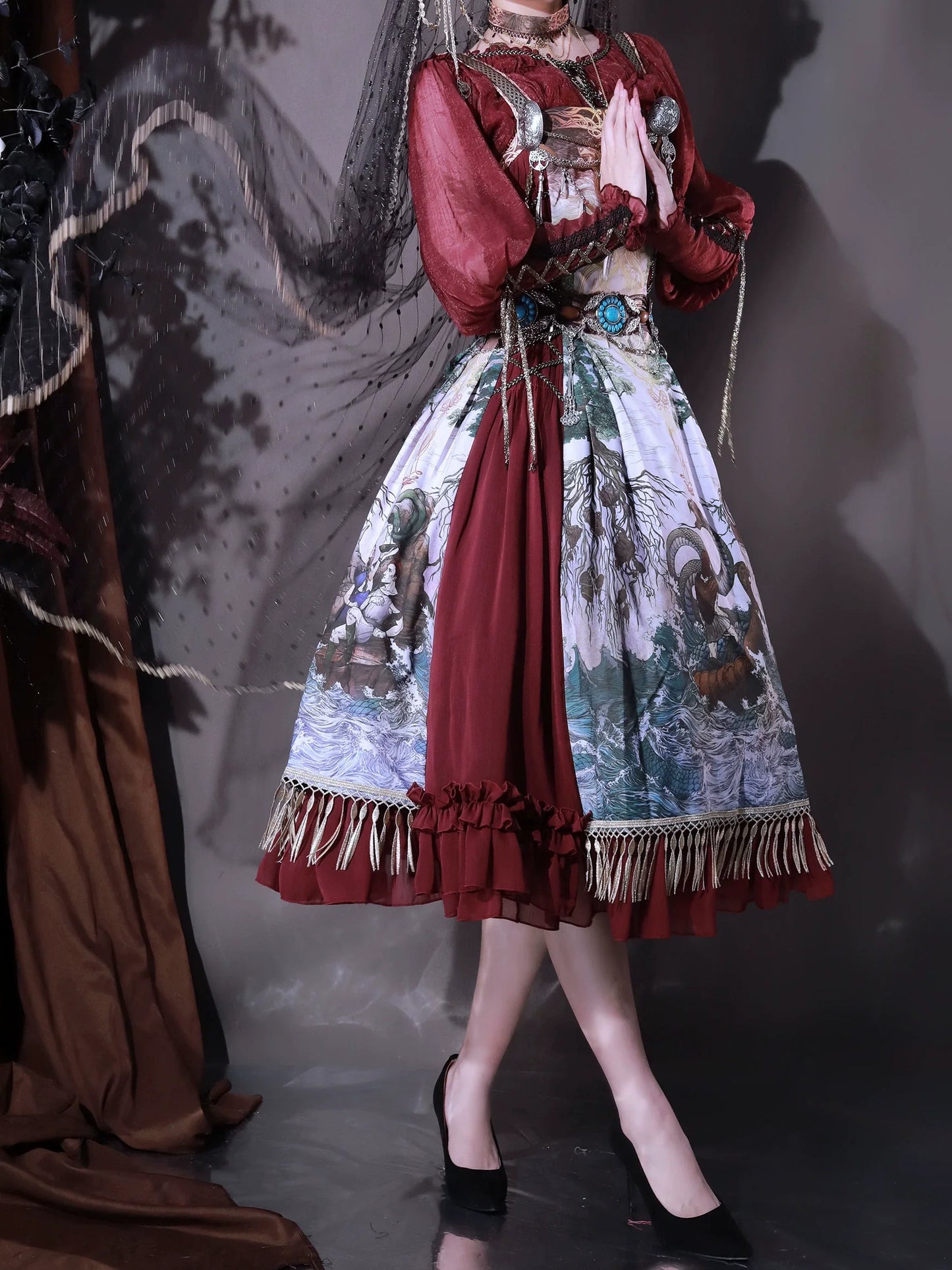 (BFM)FunCcino~Ragnarok~Nordic Style Loki Lolita JSK SK Dress