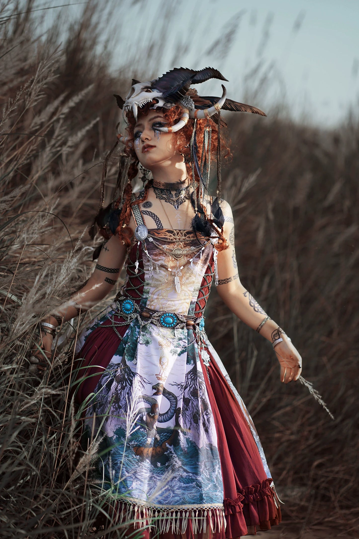 (BFM)FunCcino~Ragnarok~Nordic Style Loki Lolita JSK SK Dress